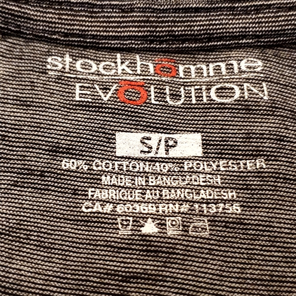 🔥NWOT Stockhomme Evolution Gray Black & Red Long Sleeve Pocket T-shirt Small - Picture 6 of 7